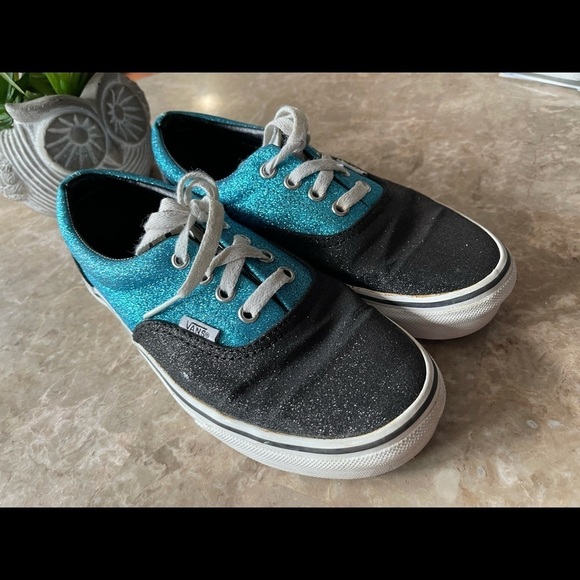 VANS Old Skool Athletic Shoes Glitter Teal / Black - Picture 12 of 12